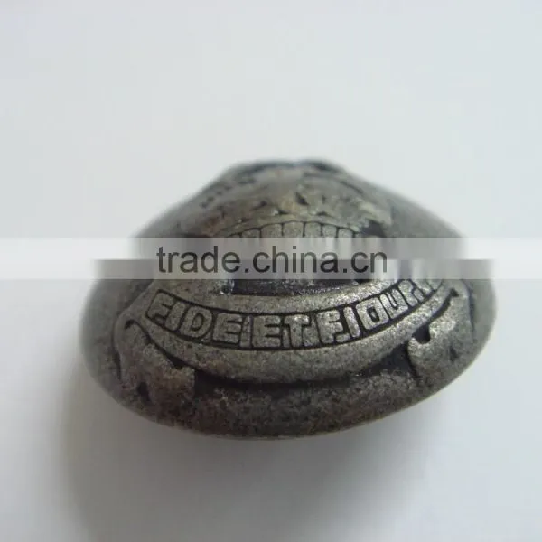 20mm Special Design Doom Shape Metal Alloy Free Sample Button photo-3