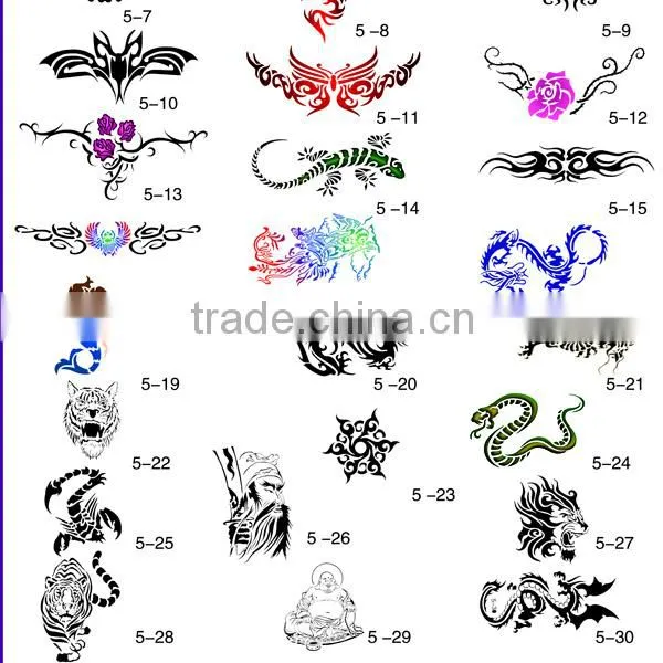 Airbrush Tattoo Stencil Template 30 Designs, Large Size photo-2