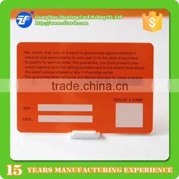 Guangzhou PVC Black Warranty Card Making for Watch photo-6