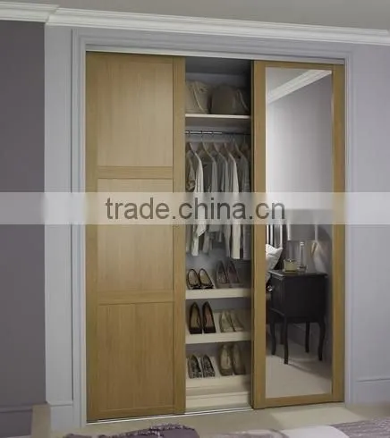Water Based Paint Finished Glass Solid Wood Closet Sliding Doors Supplier's Choice photo-6