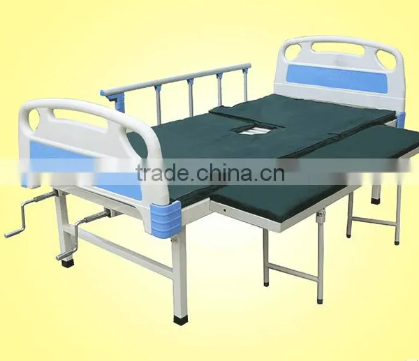 Hospital Flat Bed Accompany Sleeping Two Cranks Manual Medical Bed photo-2