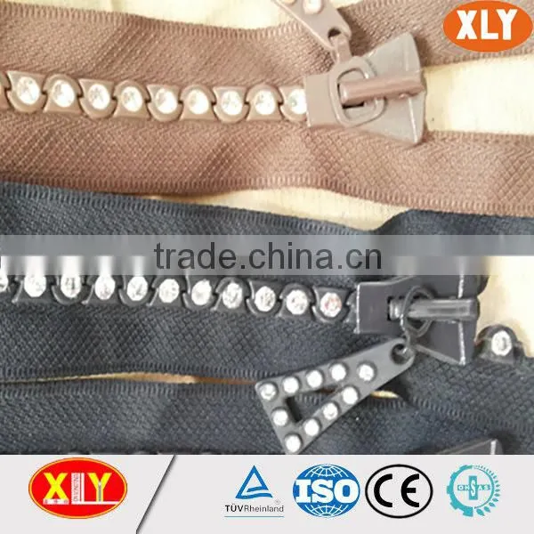 China XLY Zipper #3 Close End Single Stone Diamond Zipper photo-6