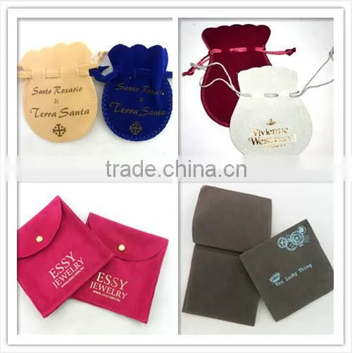 Customized Envelope Shape Velvet Bag for Jewelry With Customized Button Purple photo-5