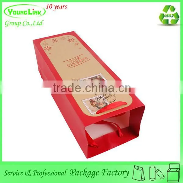 Good Quality Gorgeous Printing Paper Christmas Bag for Red Wine photo-3
