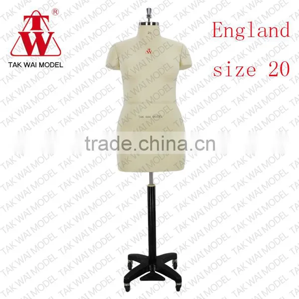 China England Standard Fiberglass Plus Size Tailors Dummy Adjustable