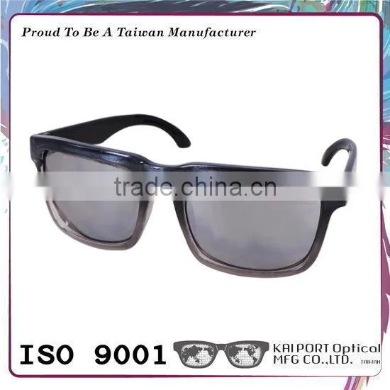 Two Tone Color Wild Style Mirror Sunglasses With Crystal Coating photo-4