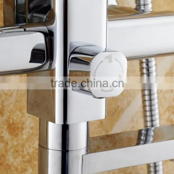 Brass Square Hard Tube Shower Mixer Set/wall Mounted Bath Shower Faucet photo-4