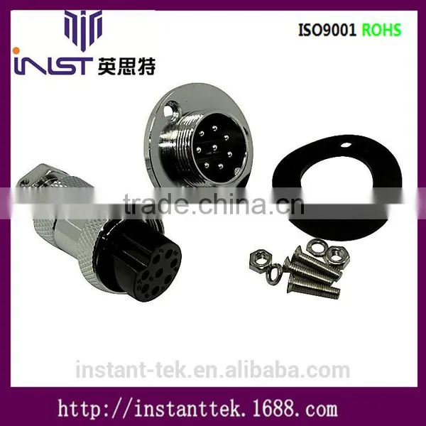 INST GX19 10pin Metal Srcew Waterproof Airplug Connector photo-3