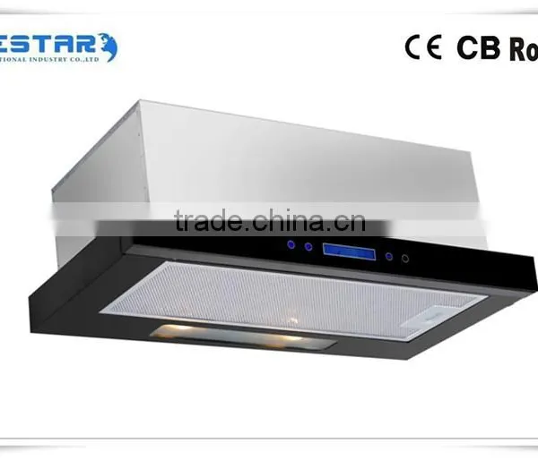 Kitchen Stainless 60 cm 120/200W Saving Engryrange Hood EB3616F-BPNG Black Glass Soft Touch Telescopic Cooker Hood photo-2