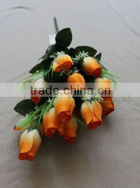 18 Heads Fatory Making Artificial Flower Rose Bud Silk Rose Bud photo-4