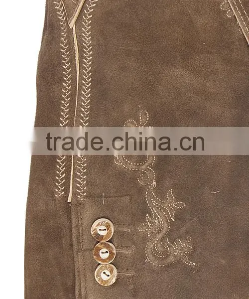 Bavarian Oktoberfest Trachten Lederhosen Bundhosen Costume Brown photo-4