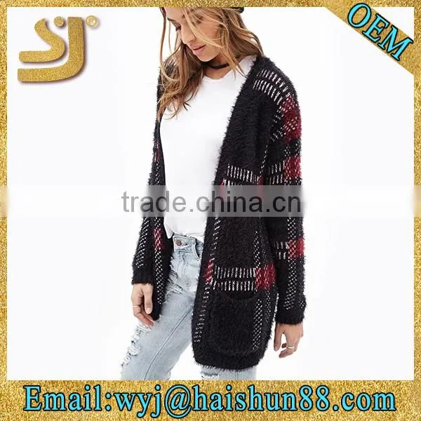 Fuzzy Plaid Cardigan photo-2