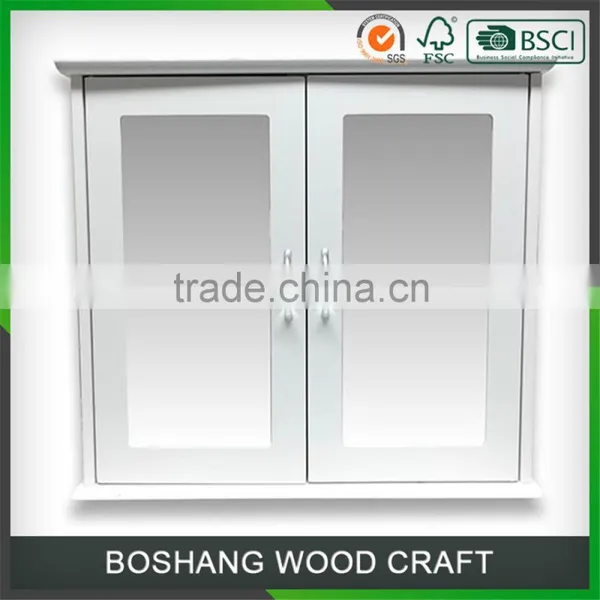Modern Furniture European White MDF Solid Wood Bathroom Cabinet