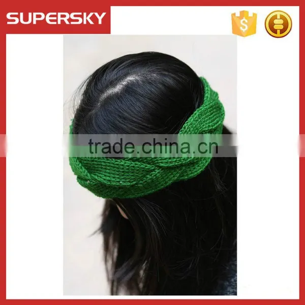 V-145 Bobo Twist Hand Knitted Ear Warmer Head Band Camouflage Headband/knitted Headband/yoga Headband photo-3