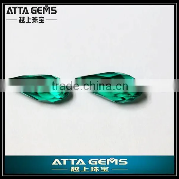 Hand Made Tear Drop Cut Created Emerald-price per Carat