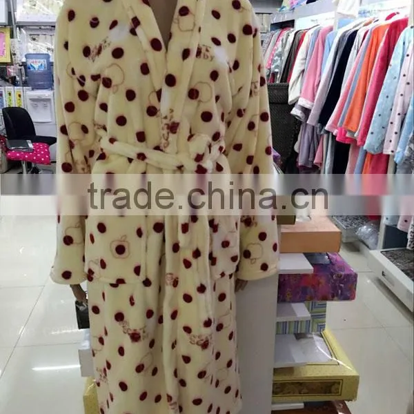 Super Soft Cheap Adults Flannel Ladies Printed Leopard Bathrobes photo-3