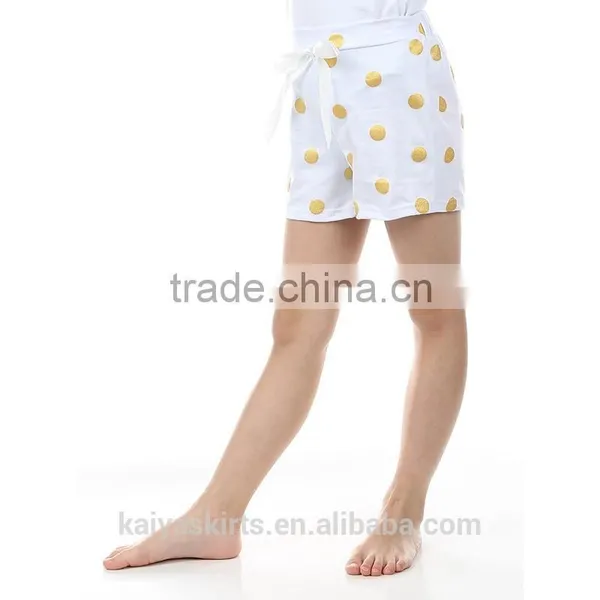 Multicolored Dots Bowknot Design Stylish Easy Sports Doing Cotton Children Girls Shorts photo-4