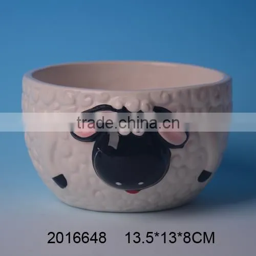 2016 New Arrival Ceramic Animal Bowl With Sheep Pattern