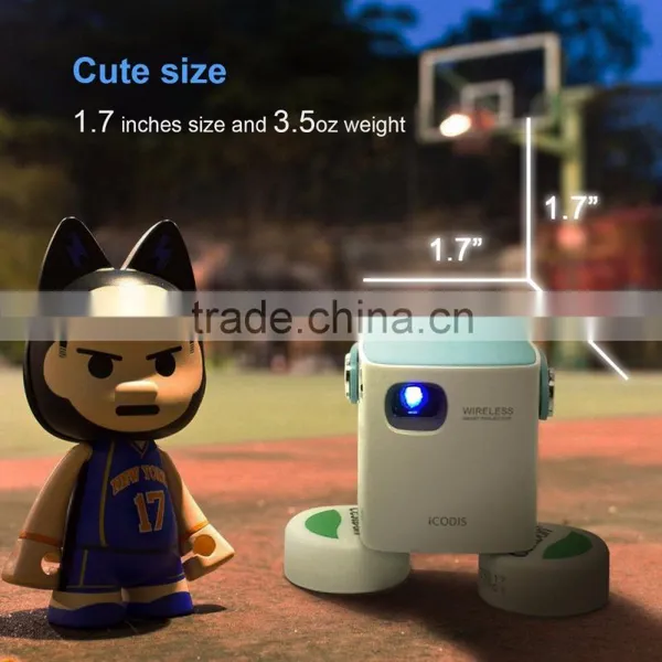 ICODIS M100 Projector, DLP Pico Home Theater, WIFI Wireless Connectivity,1.7" Portable Size & 120" Display, 30,000 Hour LED photo-4