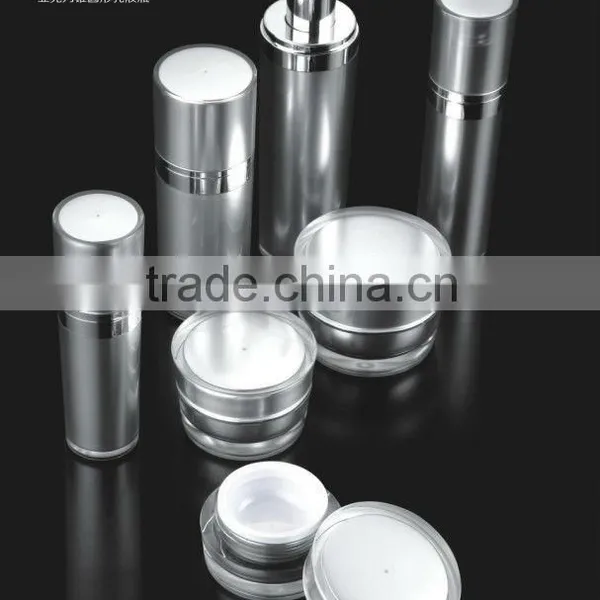 Plastic Cosmetic Packaging, Taper-shaped Acrylic Cream Jar and Lotion Bottle With Pump photo-2