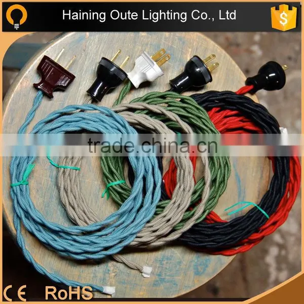 CE and Rohs Certified Color Braided Fabric Wire Fabric Electrical Cable