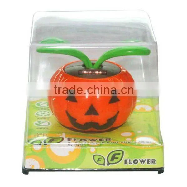 Solar Powered Flower Gift With Lovely Pumpkin Flowerpot