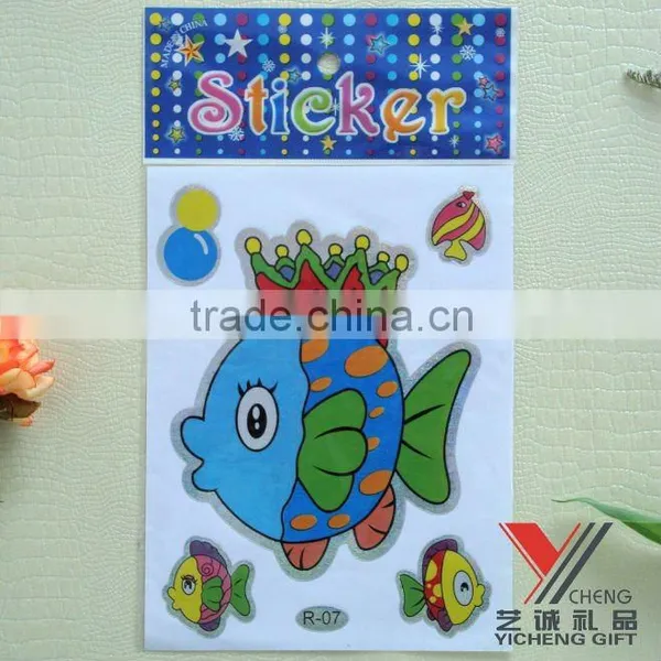 Self Adhesive Fish Glitter Laser Sticker Made in China