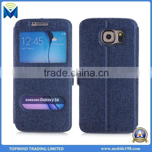 2016 New Flip Case for Samsung Galaxy S6, for Samsung Galaxy S6 Window Leather Case Smart Phone Case photo-3