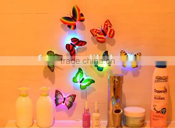 High Quality Room Party Wall Decor Colorful Changing Butterfly LED Night Light photo-2