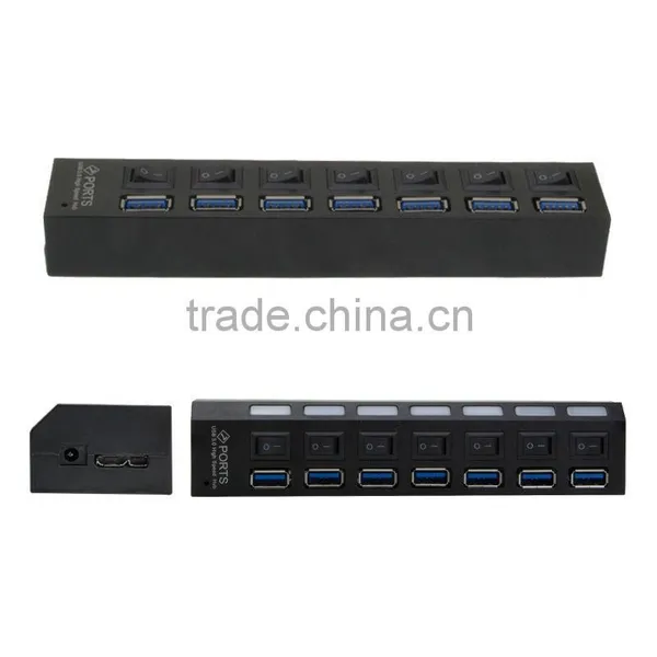 New 7 Ports USB 3.0 Hub With On/Off Switch+ for PC Laptop photo-5