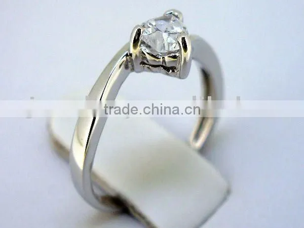 QCR003 Silver Rhodium Plating Ring,cheap Lead&nickle Free 925 Sterling Silver Jewelry Ring