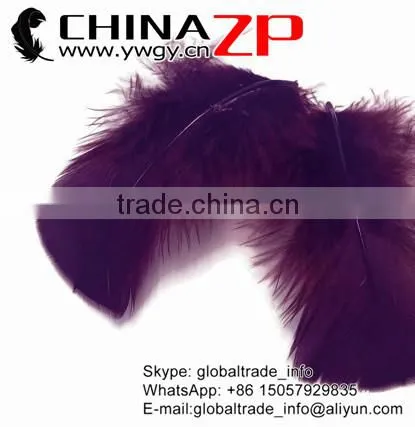 ZPDECOR Colored Plumage Bulk Sale Dyed Plum Turkey T-Base Body Feather for Parties Decorations photo-3