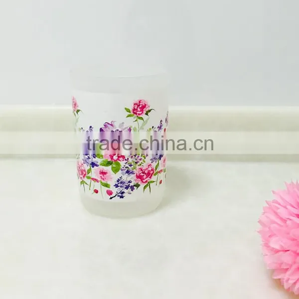 Leaf and Flower Printed Plastic Cup for Bathroom photo-2