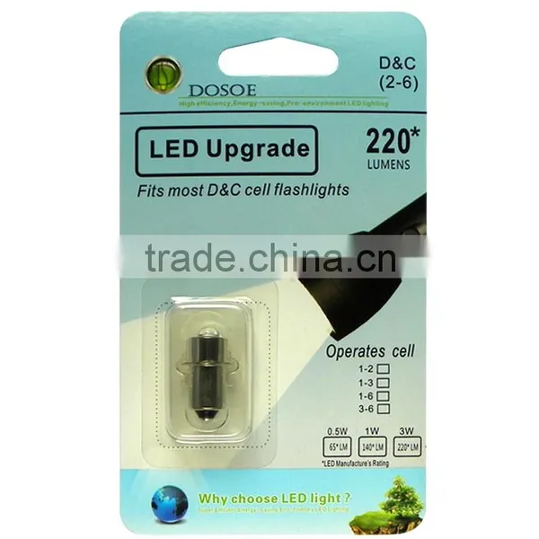 LED BULB UPGRADE Flashlight Lamp 3.0V for 2-C 2-D 2-AA Cell photo-5