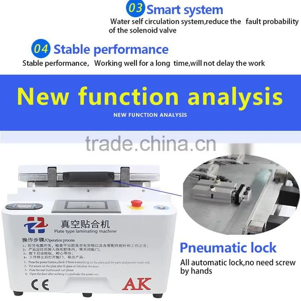 AK With Pneumatic Lock New 12inch Lcd Repair Glass Refurbish Laminate Oca Film Laminating Machine for Samsung and for Iphone Oca photo-3