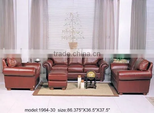 Chesterfield Sofa Set. Genuine Leather Sofa Set. American Modern Style Leather Sofa Set B48151