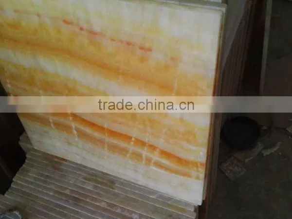 Light Yellow Onyx Tiles Orange Onyx Marble Tile for Walls photo-3
