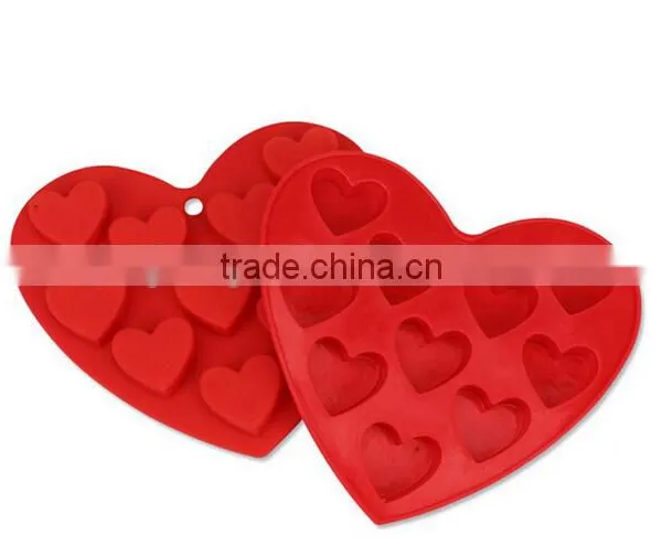 10-Capacity Heart Shape Silicone Cake Mold,Soap Cookie Chocolate Candy Cake Pan photo-4
