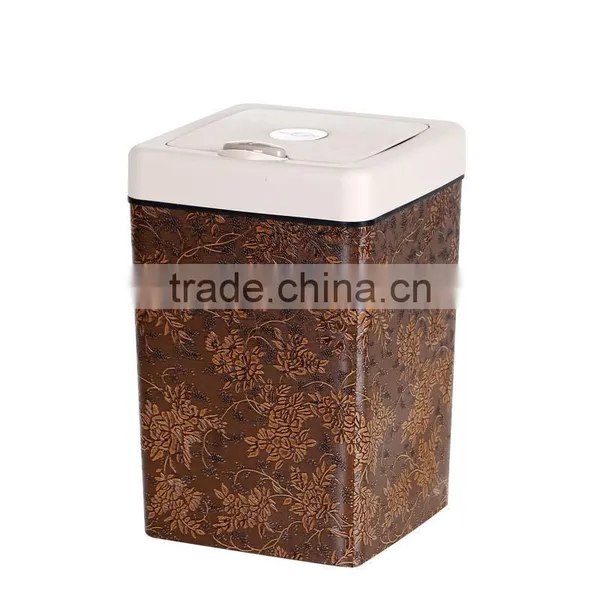 Flip Square Plastic Trash Can Waste Bin Square Container With Lid 13L photo-2