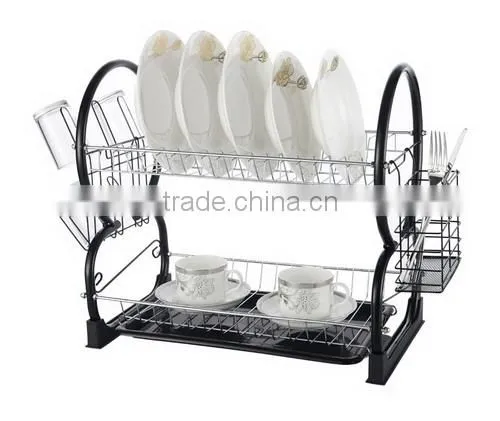 Metal Wire Black Dish Rack Drainer photo-2