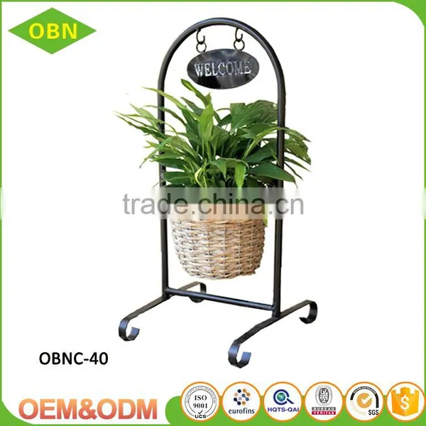 China Most Popular Cheap 100 % Pure Handmade Custom Decorate Wicker Flower Basket With Steel Frame photo-3