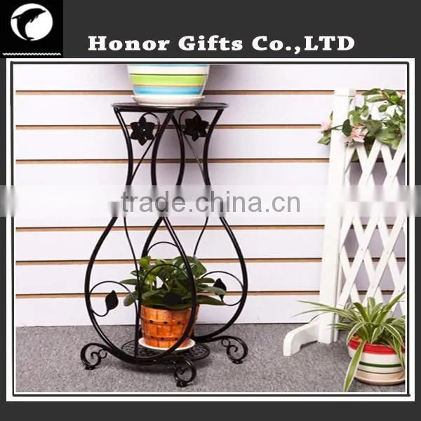 European Style 2-Tier Flower Stand Metal Hanging Plant Stand photo-2