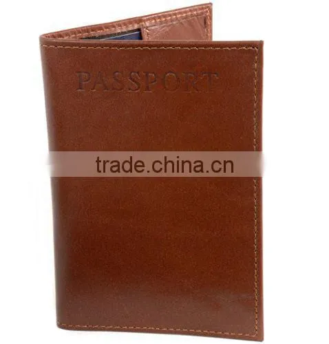 Fashion Genuine Oil Wax Leather Rfid Mens Travel Passport Holder photo-3