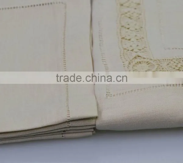100% Cotton Plain Hemstitched Table Napkins, Set of 6 photo-4