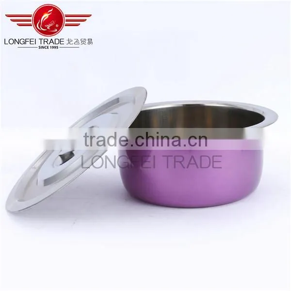 16-22cm Colorful Stainless Steel Cooking Pot / Kitchen Cookware Set photo-3