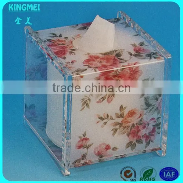 Acrylic Custom Colored Printed Tissue Box, Acrylic Napkin Paper Holders, Novelty Tissue Paper Boxes photo-3