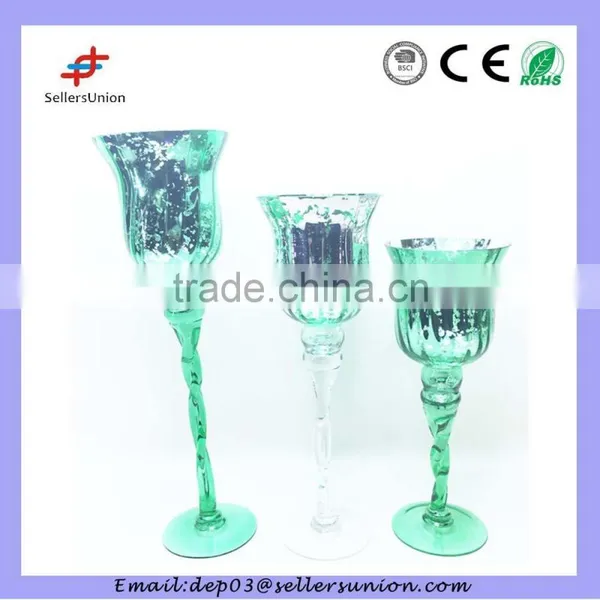 Long-stemmed Decorative Glass Candle Holder