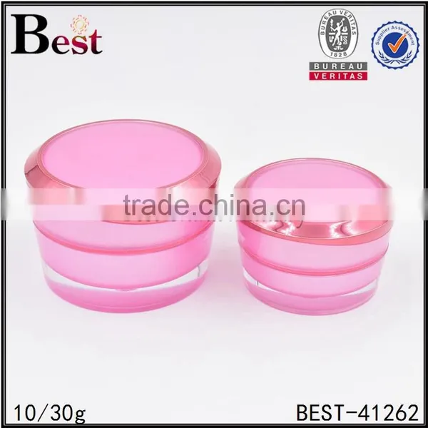 10g Cute Pink Color Mini Jar Round Shape Plastic Acrylic Mini Jar for Skin Care Products photo-4