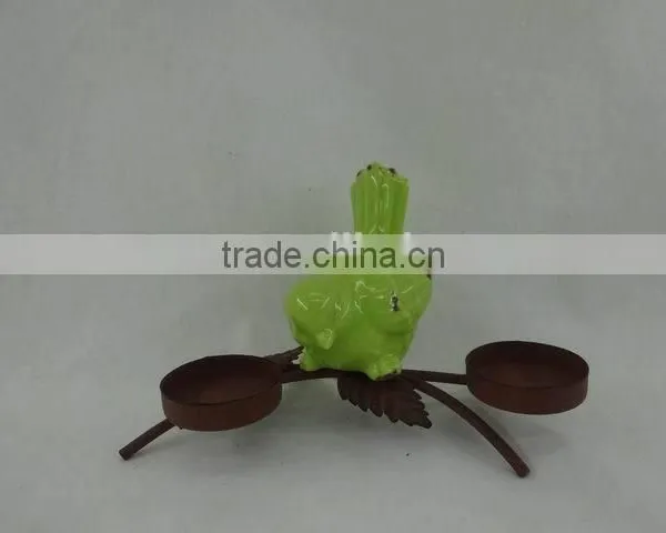 Novelty Ceramic Bird With Rusty Metal Trunk photo-5