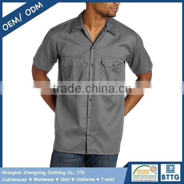 Adult's Plus Size Short Sleeve Safari Shirt With Two Pockets With Flap Closure at Chest photo-5